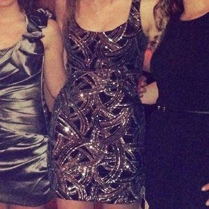 Fun silver and black sequin dress